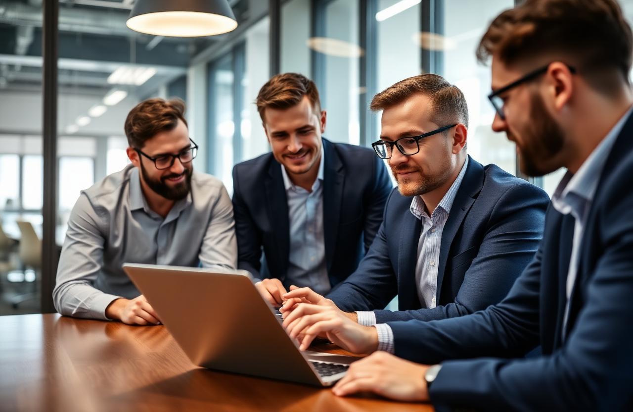 Equipo comercial revisando el embudo de oportunidades del CRM en un portátil